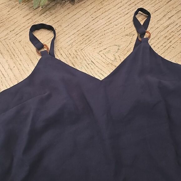 Topshop Navy Blue V NeckTank Top Camisole Size 6 - Picture 10 of 11